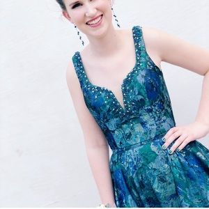 Terani Couture Multicolor Blue Prom/Formal Dress